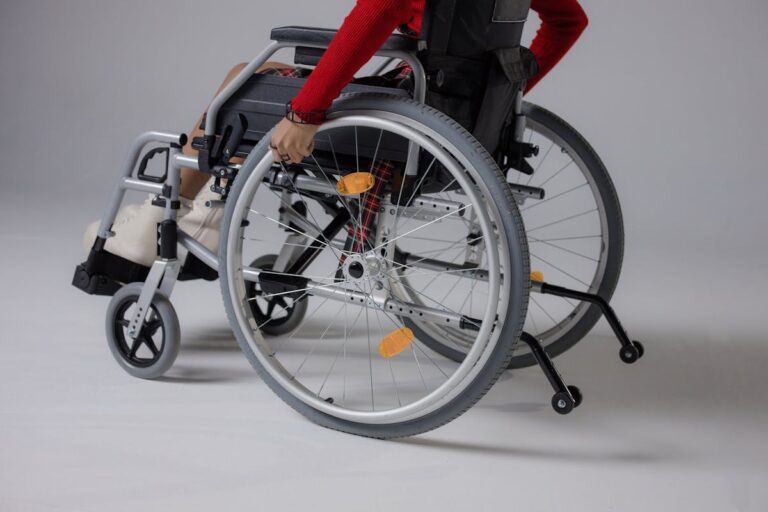 A Person Riding a Wheelchair