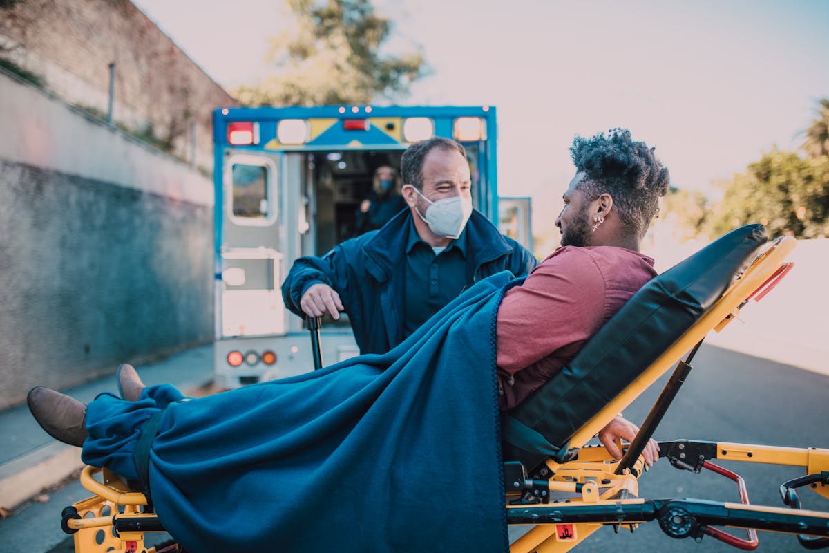 Paramedic Rescuing a Man